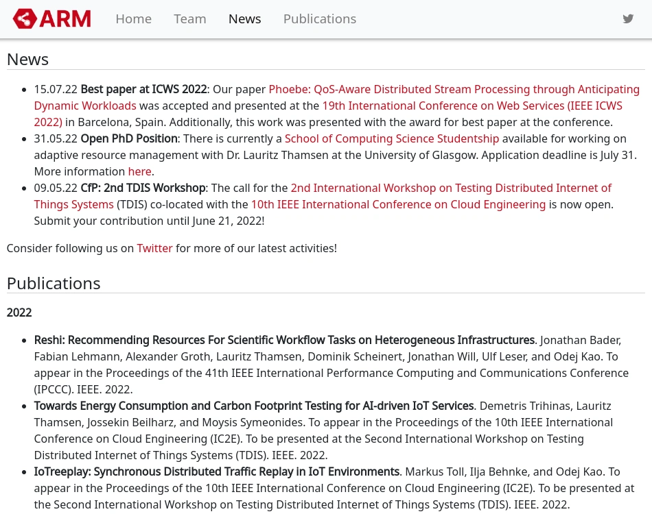 ARM collaboration between Berlin and Glasgow